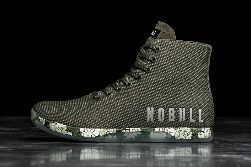 Men\'s Nobull High-Top Army Succulent Trainers Olive | SG X2239Y